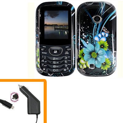 For LG Comos 2 VN251 Car Charger +Cover Hard Case M-Flower 2-in-1