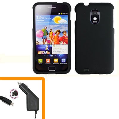 For Samsung Galaxy S II Epic 4G Touch Car Charger +Hard Case Black