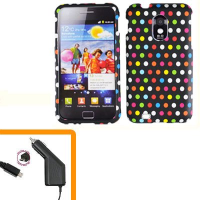 For Samsung Galaxy S II Epic 4G Touch Car Charger +Hard Case R-Dot