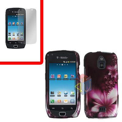 For Samsung Exhibit 4G T759 Cover Hard Case L-Flower +Screen Protector