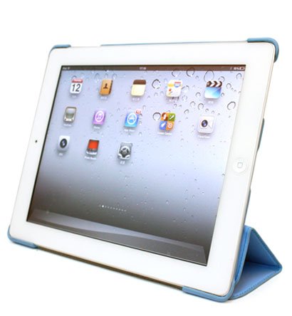 For Apple ipad 2 Cover Case w/ Smart Mode / Fold Stand #Baby-Blue Tri-Pad Shell