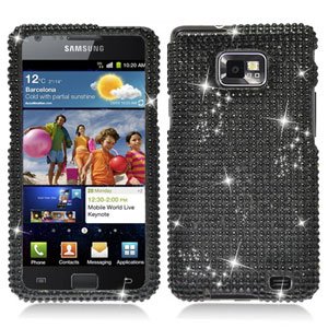 For Samsung Galaxy S II i9100 Cover Hard Case Crystal Bling Black