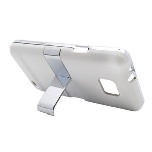 For AT&T Samsung Galaxy S II SGH-i777 Cover Hard Phone Case Chrome/ White w Stand