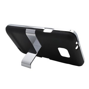 For AT&T Samsung Galaxy S II SGH-i777 Cover Hard Phone Case Chrome/ Black w Stand