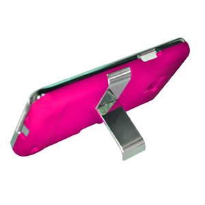 For AT&T Samsung Galaxy S II SGH-i777 Cover Hard Phone Case Chrome/ Pink w Stand