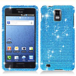 For Samsung Galaxy S infuse i997 Cover Hard Phone Case Crystal Bling Blue