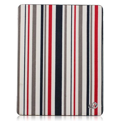 For Apple ipad 2 Cover TPU Case w/ Fold Stand Red Stripe