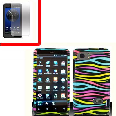 For HTC Vivid / Raider LTE 4G Cover Hard Phone Case Rainbow + Screen 2-in-1