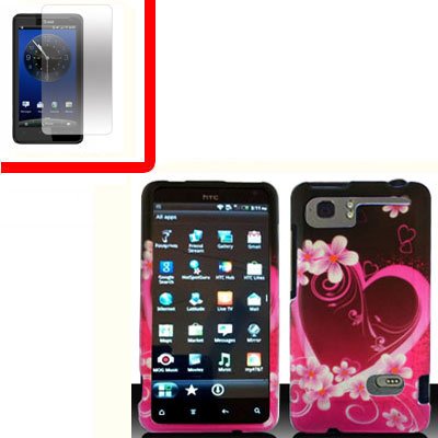For HTC Vivid / Raider LTE 4G Cover Hard Phone Case Love + Screen 2-in-1