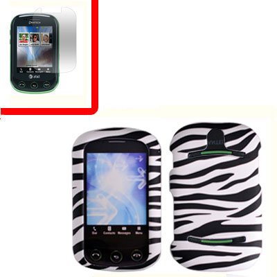 For Pantech Pursuit II Cover Hard Case Zebra +Screen 2-in-1
