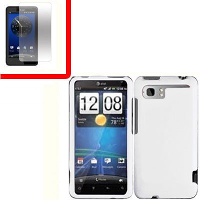 For HTC Vivid / Raider LTE 4G Cover Hard Phone Case White + Screen 2-in-1