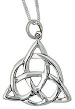 Charmed Necklace CH1 Sterling Silver Celtic Knot Triquetra Pendant on Chain