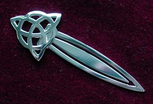 Charmed Bookmark Celtic Triquetra Knot Silver on Pewter CHBK