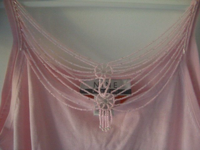 Nine West Pink Camisol Top w/ Beaded Jewlery