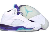 Jordan Retro 5 L S Wht/Grn/Grape