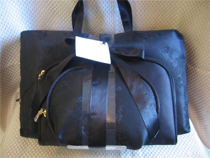 Large Black 3 Pcs Cosmetic Bag Travel Set New