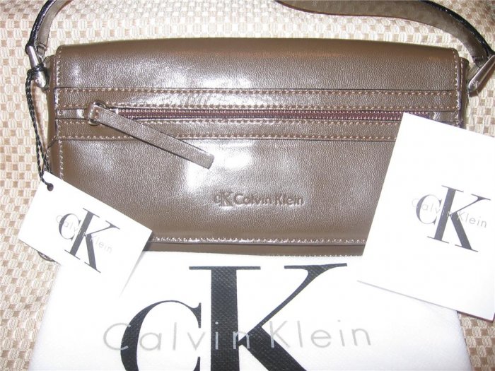 Calvin Klein Logan Green Leather Handbag Purse New