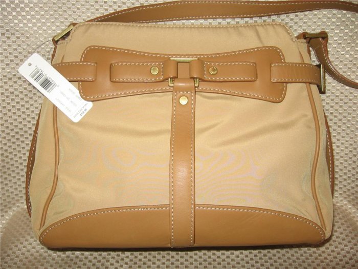 Ellen Tracy Tan Camel Microfiber Leather Purse Handbag New