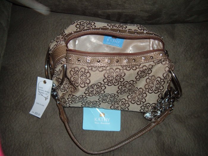 Kathy Van Zeeland Beige Charming Life Top Zip
