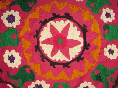 UZBEK SILK HAND EMBROIDERY SUZANI SHAHRISYABZ