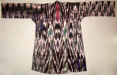 VINTAGE UZBEK ETHNIC NATURAL SILK KAFTAN DRESS