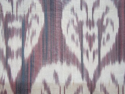 UZBEK SILK-COTTON IKAT ADRAS FABRIC ALL DYES NATURAL