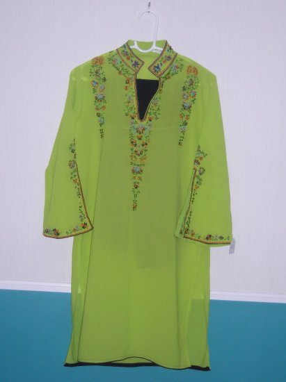 Shalwar Kameez - Green and black Georgette