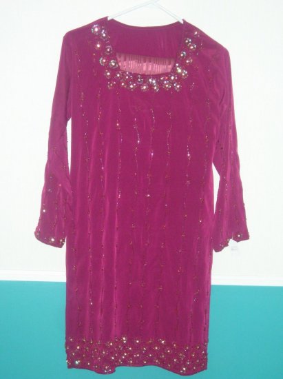 Shalwar Kameez - Maroon Polyester