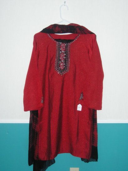 Shalwar Kameez - Red Silk
