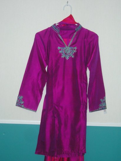 Shalwar Kameez - Purple Cotton/Silk