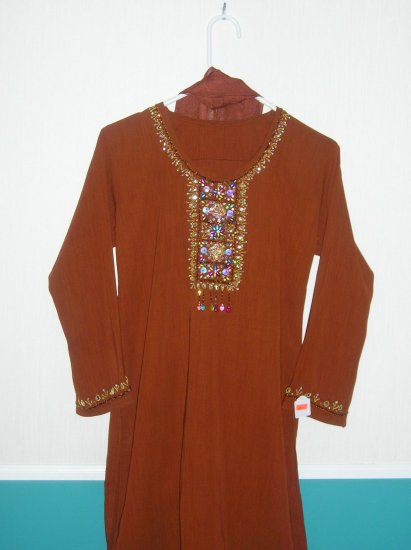 Shalwar Kameez - Brown Georgette