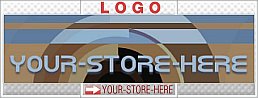 Awesome Retro Abstract Brown Blue eCRATER Store Y-S-H LOGO