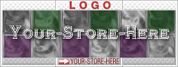 Checker Glass Block Purple Green eCRATER Store Y-S-H LOGO