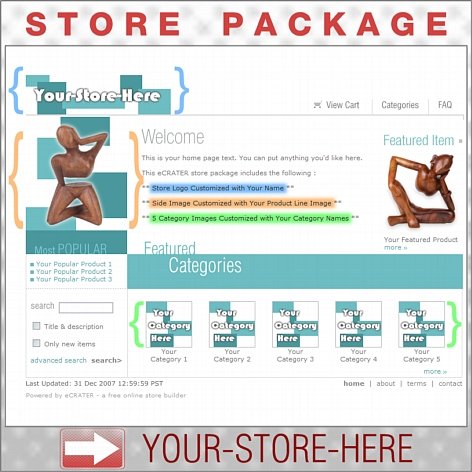 Boxy Teal with your ENHANCED PRODUCT IMAGE - Custom Y-S-H eCRATER Store Package