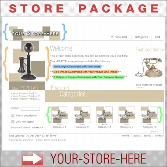 Boxy Tan with your ENHANCED PRODUCT IMAGE - Custom Y-S-H eCRATER Store Package