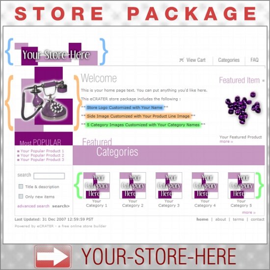 Boxy Purple with your ENHANCED PRODUCT IMAGE - Custom Y-S-H eCRATER Store Package