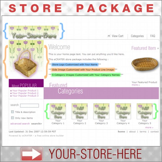 Pretty Floral with your ENHANCED PRODUCT IMAGE - Custom Y-S-H eCRATER Store Package