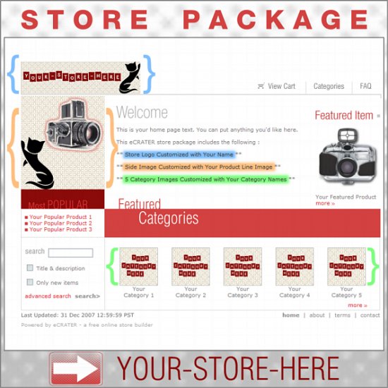 Retro Black Kitty with your ENHANCED PRODUCT IMAGE - Custom Y-S-H eCRATER Store Package