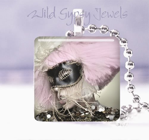 Hot & sexy Lady GaGa PINK 1" glass tile pendant necklace GIFT IDEA