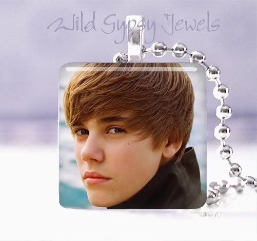 Hot Justin Bieber 1" glass tile pendant necklace Unique GIFT IDEA