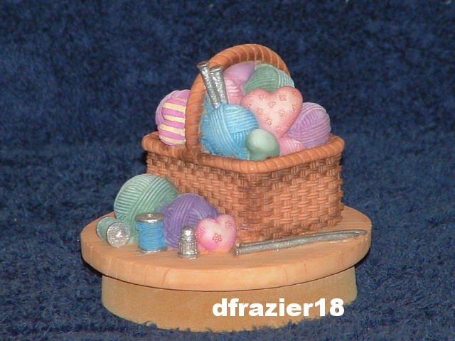 SEWING BASKET Jar Candle Topper Knitting Yarn Basket Theme Decor Decoration
