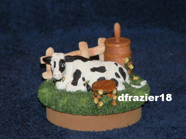 COW Jar Candle Topper Black White Dairy Farm Country Decor