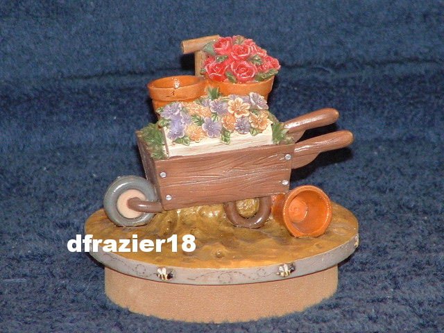 GARDEN WHEELBARROW Jar Candle Topper Wheel Barrow