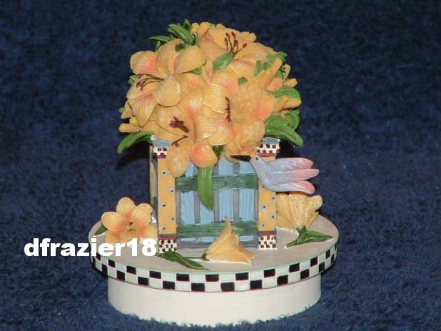 COUNTRY DAY LILIES Jar Candle Topper Debbie Mumm