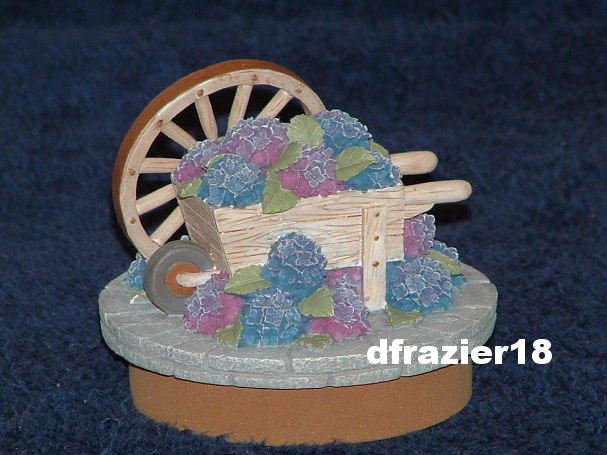 HYDRANGEA & CARTWHEEL Jar Candle Topper Hydrangeas Cart Wheel Gardening Theme Decor