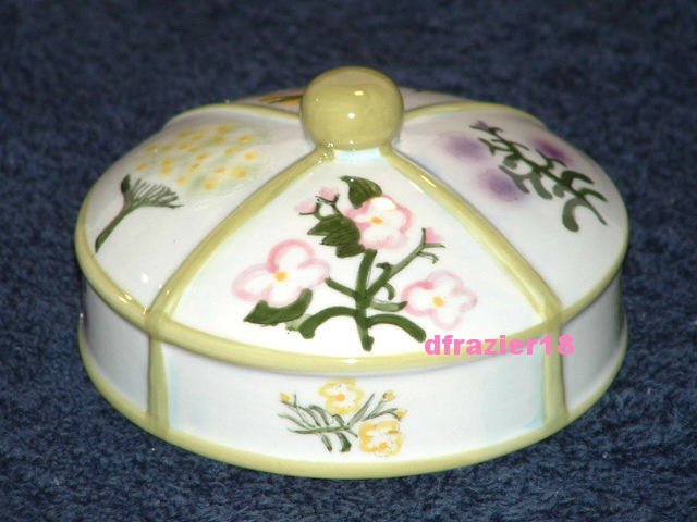 BOTANICAL Jar Candle Topper Ceramic Dome