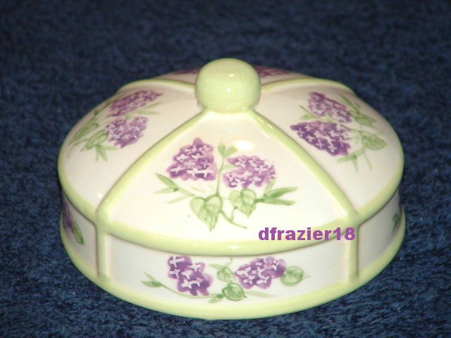 LILAC Jar Candle Topper Ceramic Dome Lilacs