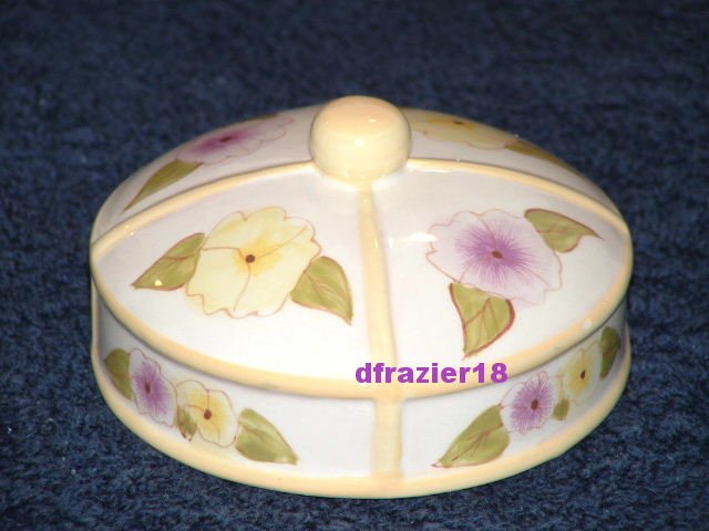PANSY Jar Candle Topper Ceramic Dome Pansies