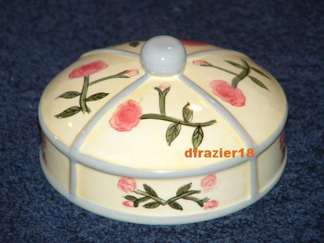 ROSE Jar Candle Topper Ceramic Dome Roses