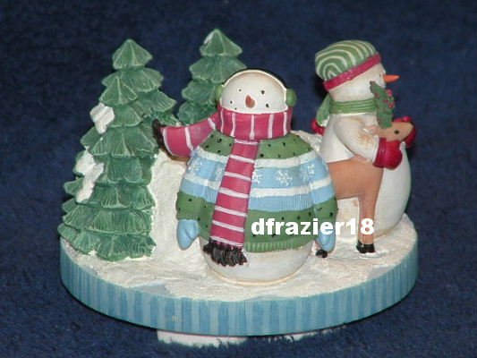 Stay On Top Candle Topper Capper Debbie Mumm Christmas Snowman WINTER WONDERS FAMILY